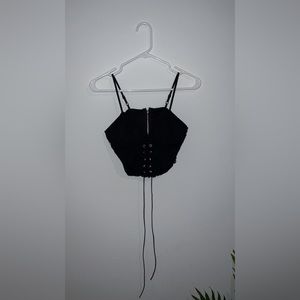 Lace black crop top